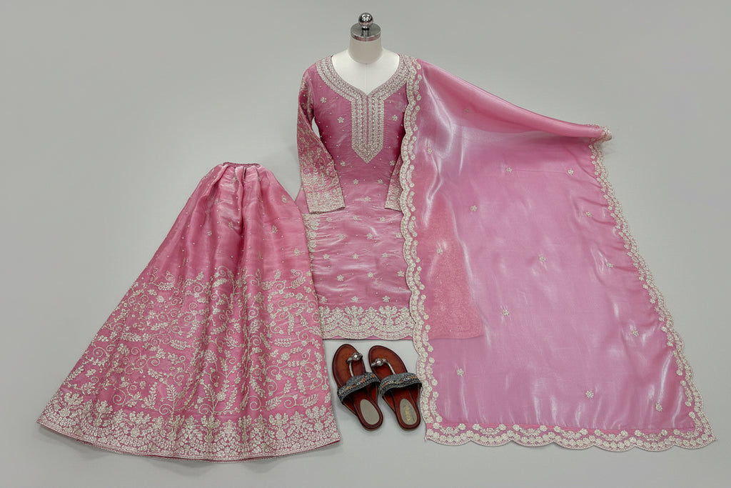 Embroidered Organza Party Set
