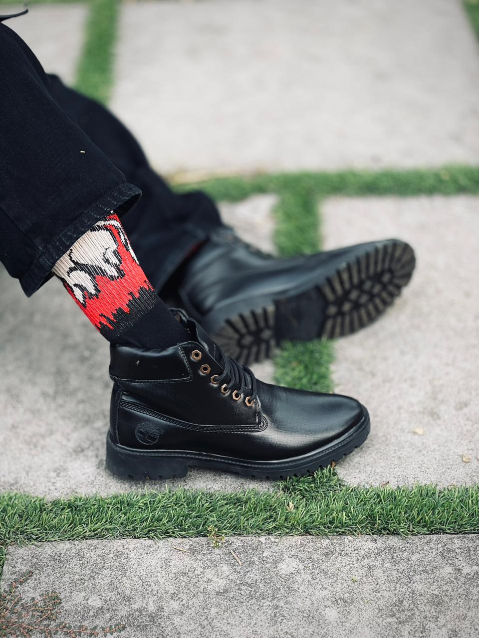 Classic Black Leather Boots – Premium Street Edition