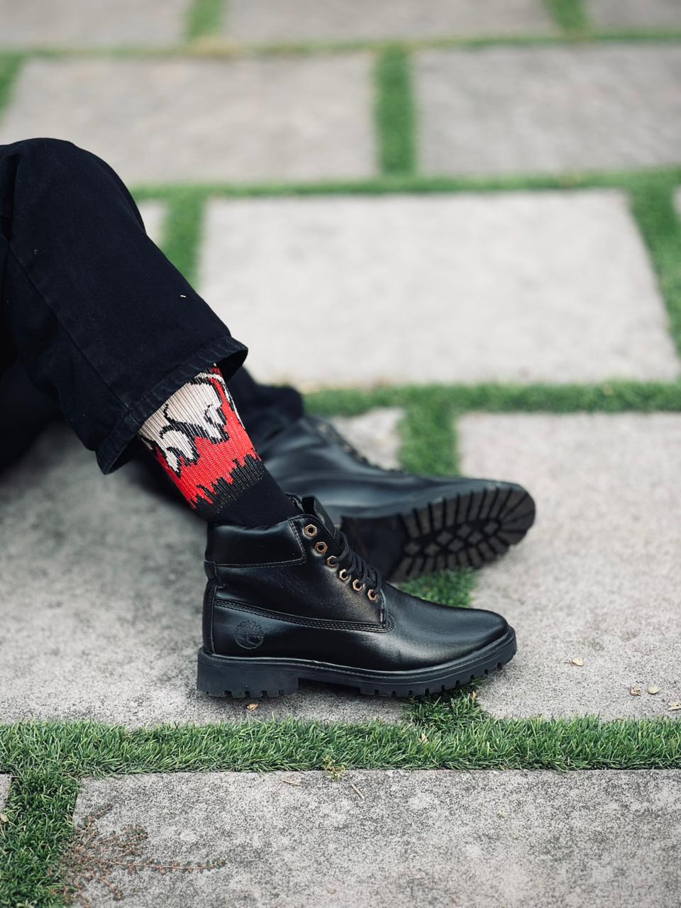 Classic Black Leather Boots – Premium Street Edition