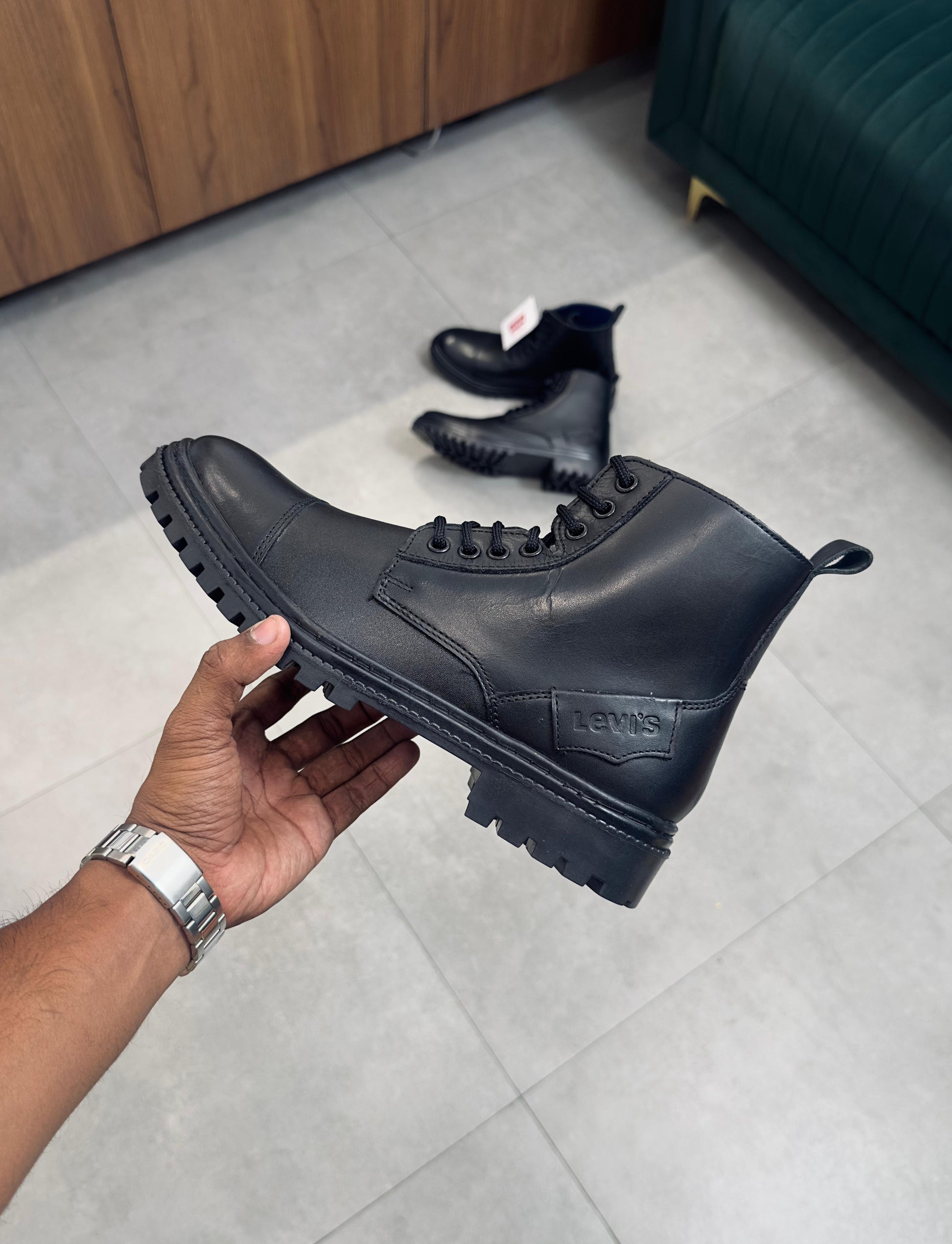 Levi’s Men’s Jax Lug Sole Combat Boots - Black Leather