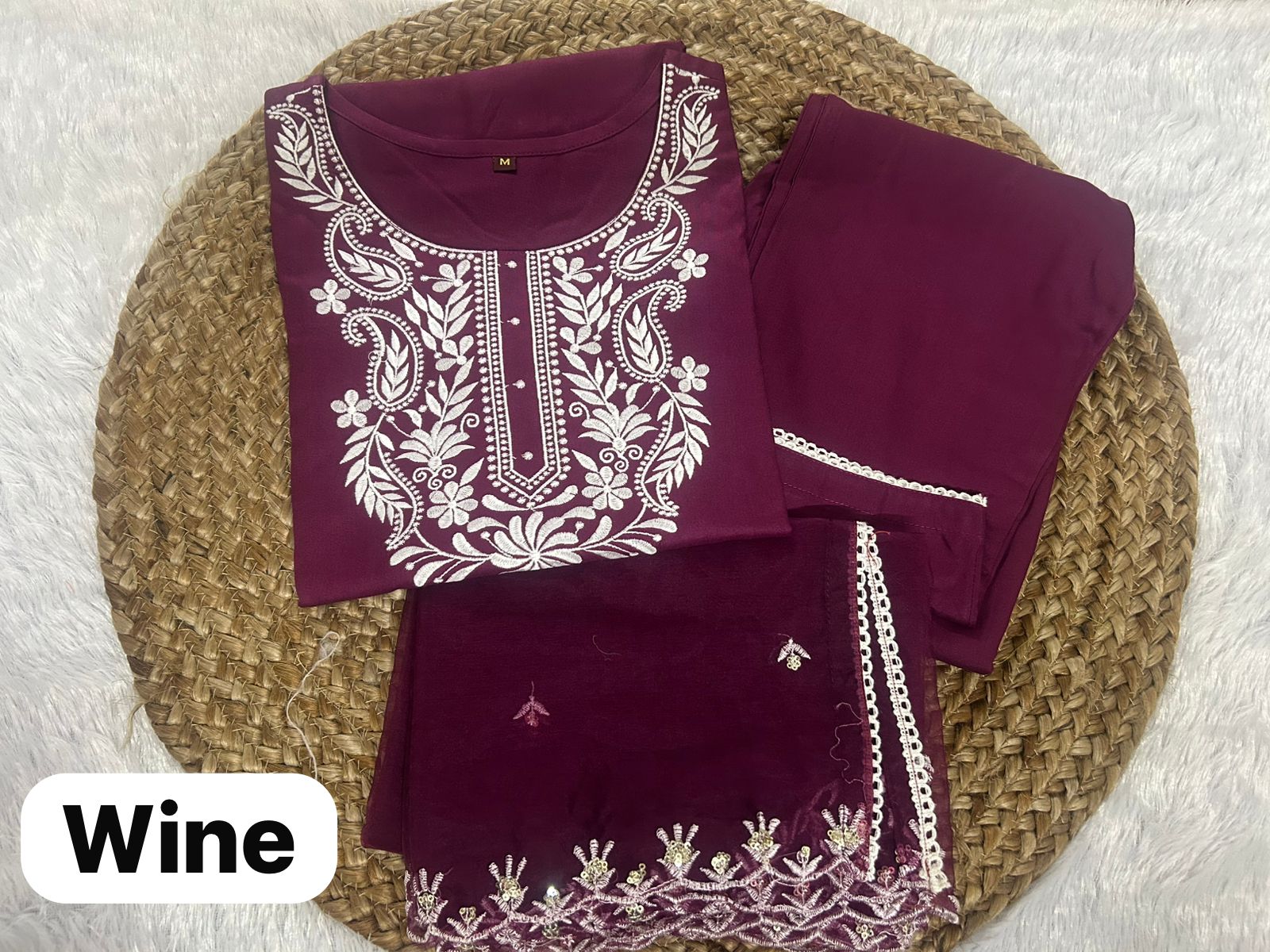 Kurti With Organza  Dupatta And Pant