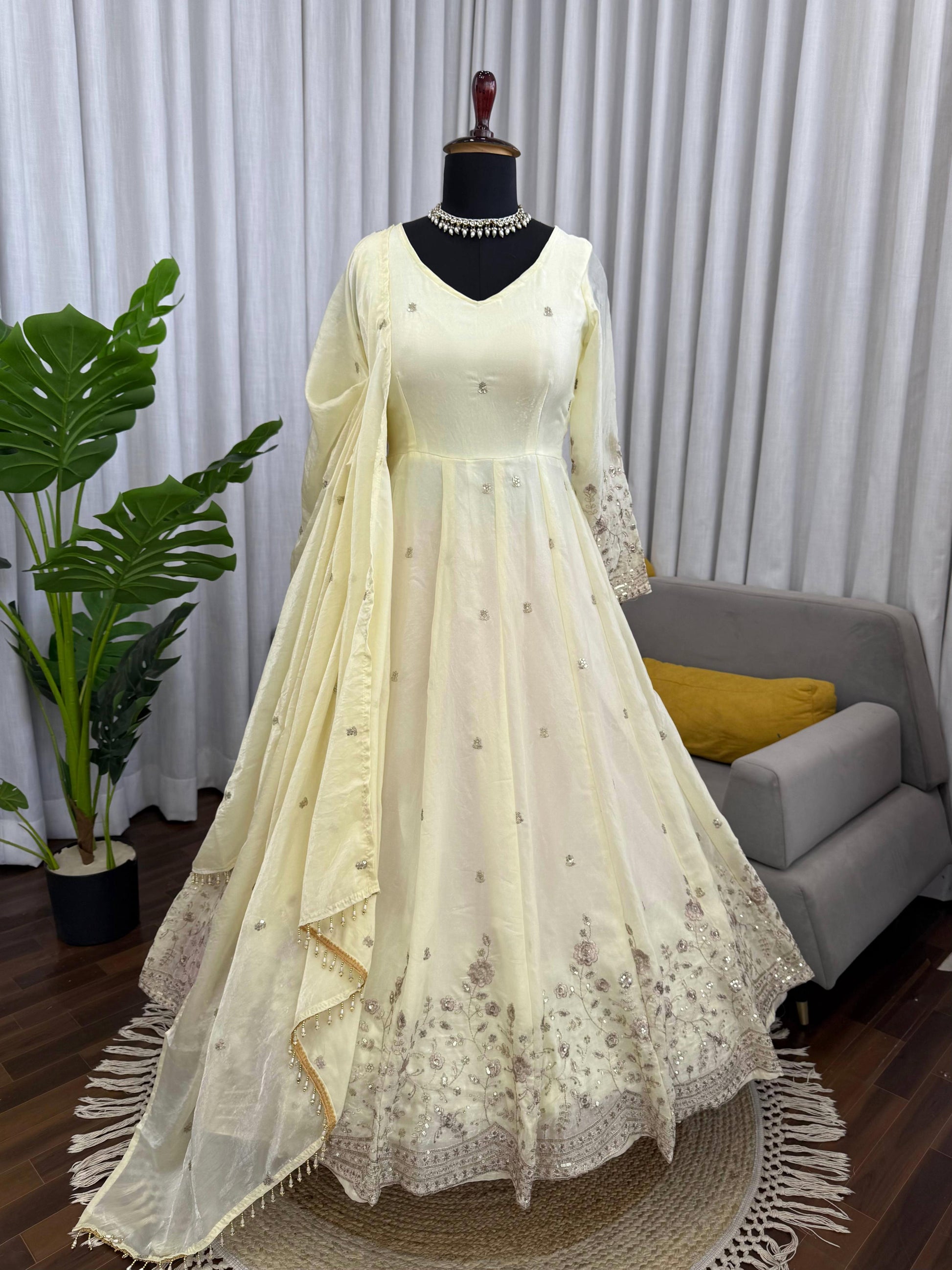 GOWN -PARTY WEAR WOMEN 3-piece set