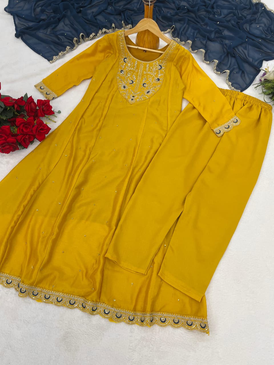 Anarkali kurti pant set